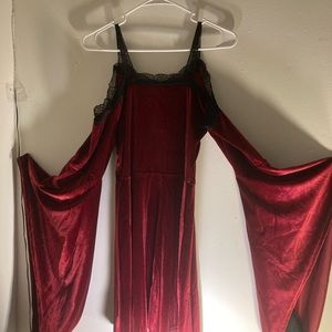 Red velvet gothic dress